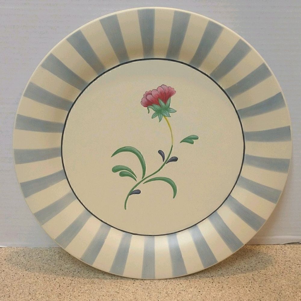 Poppies on Blue Lenox Wood Serving Plate Decor